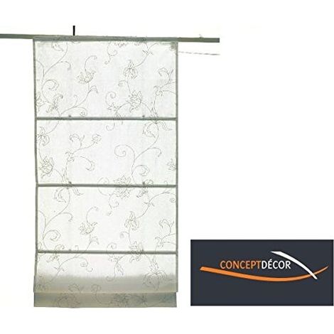 CONCEPT DECOR - TENDA A PACCHETTO CON BINARIO INCLUSO COLORE BIANCO CON FIORE 80X175