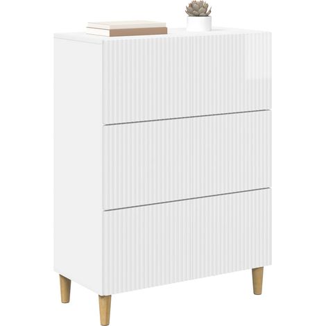 Maison Exclusive - Mobile con Cassetti Bianco Lucido 66 x 34,5 x 90 cm