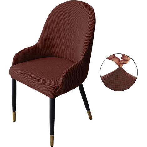 Housses de chaises de salle à manger extensibles, réutilisables et lavables, en spandex doux, pour fauteuils inclinés et chaises de salle à manger incurvées. Housse de chaise de table à manger épaisse (1/5)