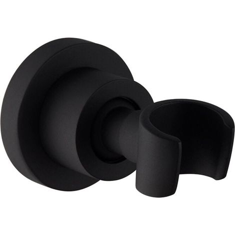 Supporto per doccia nero Supporto per soffione doccia in acciaio inossidabile Supporto per soffione doccia a parete Supporto per soffione doccia ruotabile a 360°, rotondo (1/5)