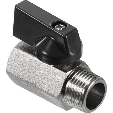 3/8 NPT Laiton Mini Boule Vanne NPT Femelle à Mâle Noir (1/5)