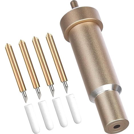 Lames de Rechange pour Coupe Fine Premium + Boîtier, Accessoires Compatibles avec Cricut Explore Air/Air 2/Maker 3 (2 Lames Cricut), Doré