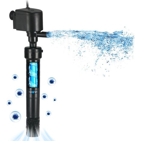 Stérilisateur UV pour Aquarium Pompe de Filtration d'Eau Clarificateur Anti-Algues pour Bassin et Aquarium