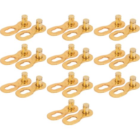10 Maillons de Chaîne Rapides en Acier pour Vélo, Pièces de Connexion Dorées, Accessoires Cyclisme (1/5)