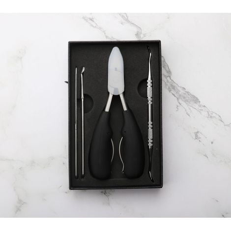 Pince à ongles à bec aigle en acier inoxydable, coupe-ongles, kit d'outils pour les ongles, ciseaux, pédicure, crochet à ongles, ciseaux, pince ABS, coffret cadeau de quatre pièces (1/5)