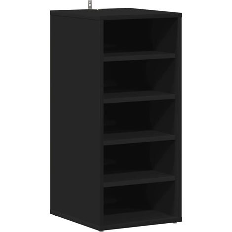 Armoire à chaussure  Meuble à chaussures Noir 31,5x35x70 cm Aggloméré (1/5)