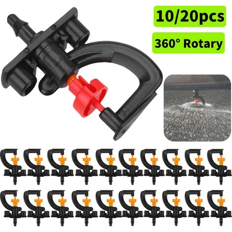 (10 pièces) Arroseur à micro-buse rotative à 360° type G pour jardin, serre et irrigation goutte à goutte. Pulvérisation par atomisation pour pelouse, fleurs et plantes. (1/4)