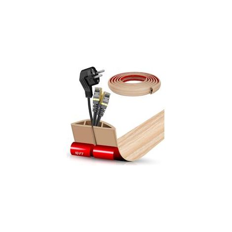 Passe Cable Sol Cache Fil Électrique Sol Auto-Adhésif 3M Petit Canal de câble Flexible pour Le Bureau, Le Concert, etc. Protection des Fil électrique et Prévention des Risques de Trébuchement (1/4)