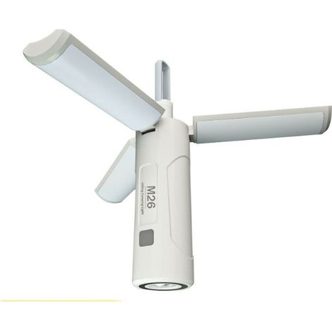 Lampe de camping multifonctionnelle, pliable, lampe de camping LED, étanche IPX5, rechargeable 2000 mAh, intensité réglable en continu, lampe de recherche, puissant aimant intégré (1/5)
