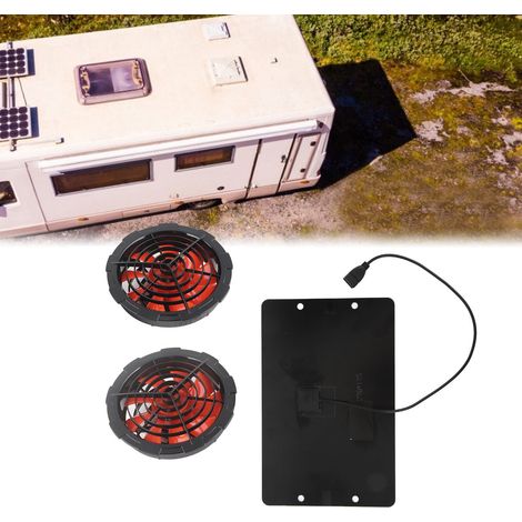 Ventilateur solaire 10 W pour extérieur, abri de jardin, poulailler, serre, entrée/sortie d'air, interrupteur par câble (1/5)