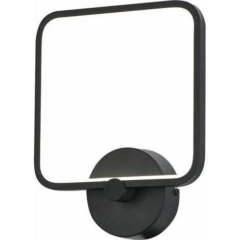 Applique noire carrée moderne Anaya LED 12W Reality