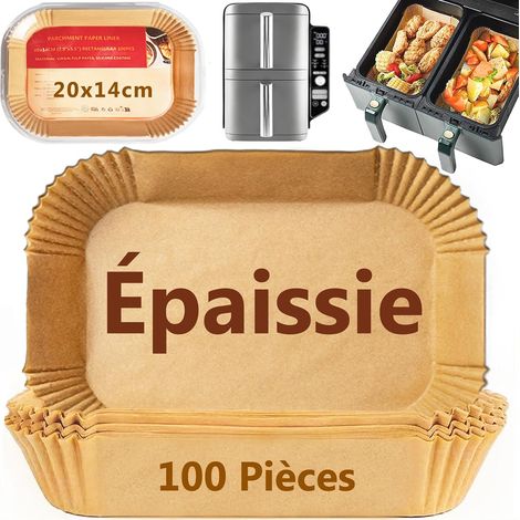 Papier Cuisson pour Air Fryer, 100 Pièces Épaissi 20x14cm (1/5)