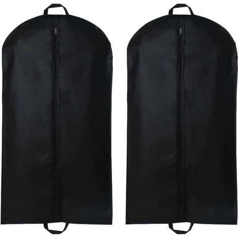 pezzi Borsa per abito nera per uomo 60x120 cm, Copertura antipolvere, Porta abito, Borsa portaoggetti, Copri abito, per abiti, cappotti, smoking, Borsa porta abiti riutilizzabile con cerniera completa