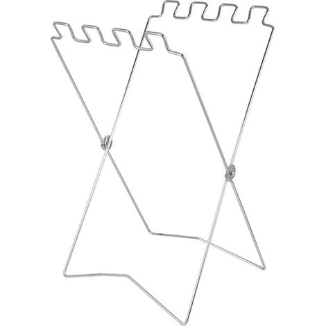 Support de sac poubelle pliable, porte-sac en fer inoxydable, support portable pour extérieur blanc (1/5)