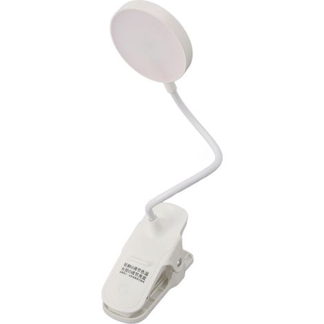 Lampe de bureau LED flexible, lampe à col de cygne réglable, 3 niveaux de luminosité, pince rechargeable pour dortoir, étude, bureau (1/5)