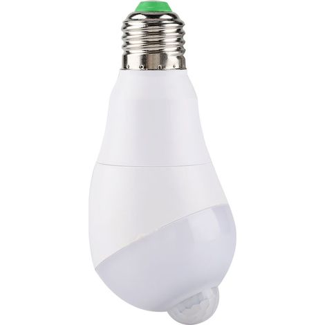 Lampe à ampoule à capteur de mouvement à LED Tête de détection rotative à 350 ° pour couloir E27 (blanc froid, 7 W) (1/5)