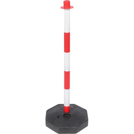 Poteau D’Avertissement de Circulation Portable en PE Rouge et Blanc Cône de Signalisation Haute Visibilité Absorption D’Impact Indicateur D’Arrêt de Stationnement pour Garage et (1/5)