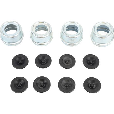 4 jeux de capuchons anti-poussière de roulement de moyeu de remorque, capuchon d'essieu, couvercle de graisse pour centre de roue avec 8 bouchons en caoutchouc pour camping-car bateau 2,44 pouces 5 20 (1/5)