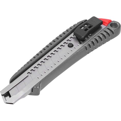 Cutter Professionnel 18mm avec Lame Rétractable Sécurisée - Pour Découpe Métal et Papier