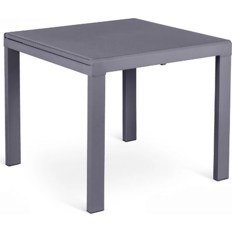 Bryant,  Tavolo allungabile con top in vetro temperato Grigio (90cm X 90/163,5cm H. 76cm)  Duzzle (1/4)