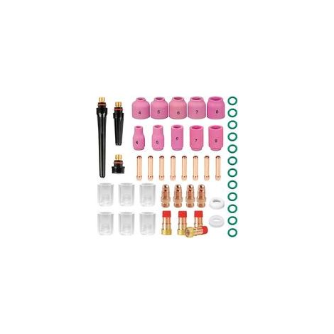 49 Pièces Accessoires de Poste a Souder Fil Fourré, Kit D'accessoires de Soudage Tig, Consommables pour Pistolet de Soudage TIG pour WP - 9/17/18/26 TIG Torche Soudage