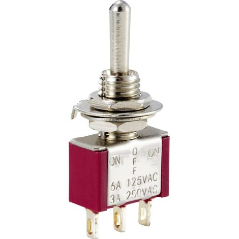 TRU COMPONENTS TC-12819612 Interrupteur à levier 125 V/AC, 250 V/AC 6 A 1 x (On)/Off/(On) à rappel 1 (1/3)