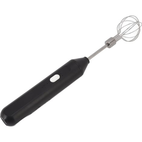 Batteur électrique à main, trois vitesses, alimenté par piles, mousseur à lait portatif pour la pâtisserie maison, noir (1/5)