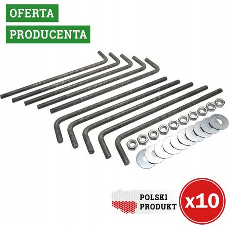 Chevilles pour plaques murales en L, noires, 12x400 - 10 pièces (paquet) (1/5)