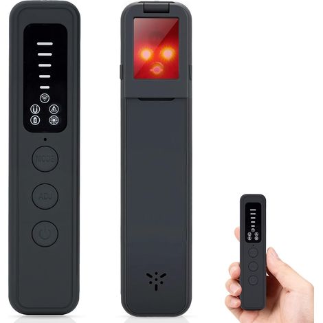 Rilevatore di telecamere nascoste aggiornato, dispositivo anti-spia di intelligenza artificiale multifunzionale, scanner di segnali RF portatile, localizzatore GPS e rilevatore di insetti spia per via (1/5)