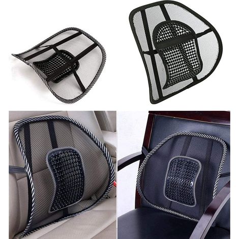 Supporto lombare traspirante per sedile auto, perforazioni in seta ghiaccio, cuscino lombare in rete, rivestimento massaggiante per sedili e scrivania