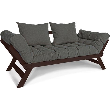 Canapé lit allegro - 80 x 203 cm - Bois clair et Marron (1/5)