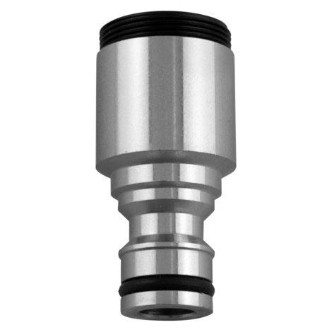 Raccord 2 en 1 avec mousseur anticalcaire – Finition laiton chromé – Débit max pour tuyaux d'arrosage – Usage lavabo et vasque