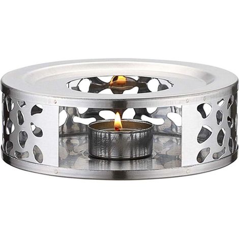 Chauffe-théières Théière Base Chauffante Base Chauffe-Plat Bougie Chauffe-Base Théière Réchauffeur Base en Acier Inoxydable (15cm)-Fei Yu (1/5)