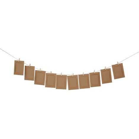 Cadre photo pour 10 feuilles de papier - Cadre photo - Cadre photo 15 cm - Cadre photo mural - Présentation photo créative - Cadre photo décoratif - Marron - PapierBrown (1/5)