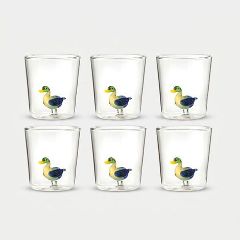 Lot de 6 verres en verre décorés artisanaux Quaquak (1/2)
