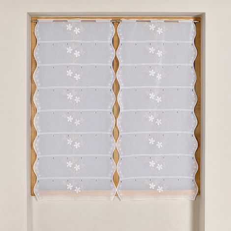 Modulable brodé à motif floral Beige 60x120 cm