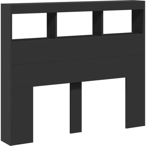 Cabecero de cama con LED negro 120x17x102 cm vidaXL