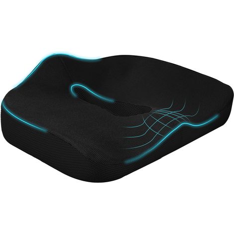 Cuscino ergonomico ortopedico in memory foam nero 44 x 39 x 13 cm (1/5)