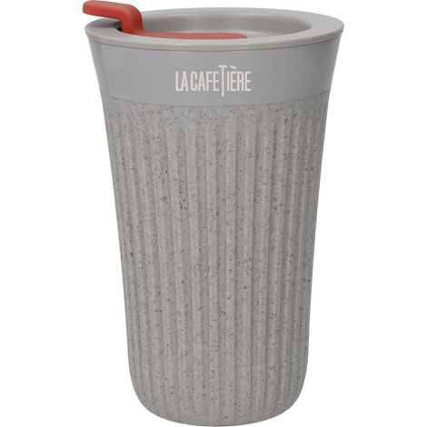 Tasse à café réutilisable, tasse de voyage isotherme avec prise en main confortable et étanche, 90% d'écorces de café recyclées, 340ml (1/5)