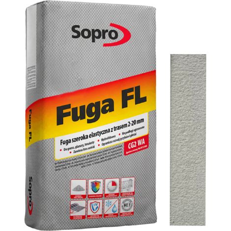 Stucco flessibile Sopro FL grigio 25 kg largo con scanalatura 2-20 mm (1/5)