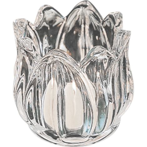 Bougeoir, bougie de table, décoration, petit bougeoir rétro en forme de fleur, transparent (1/4)