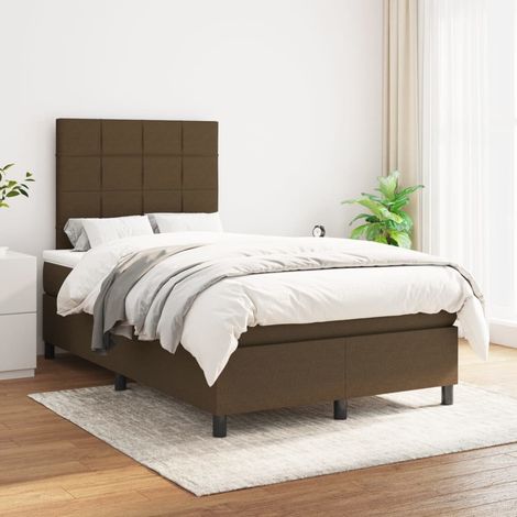 Boxspringbett mit Matratze Dunkelbraun 120x200 cm Stoff (1/5)