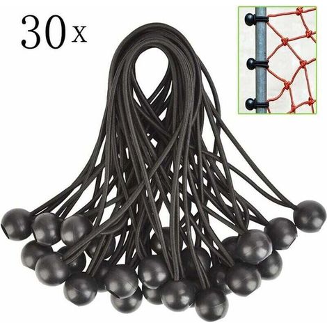 30Pcs Tendeur Elastique, Tendeurs Elastique Caoutchouc Avec Boule, Pour Bâche,Pavillon,Tente,Rideaux,Grillage Jardin.Fixation De Bâche De Serre,Fixation De Bâche De Remorque. (1/4)