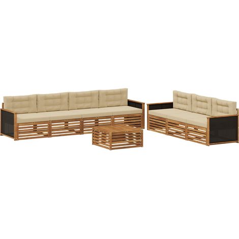 Outdoor-Sofagarnitur 8 pcs Natur und Beige 79 x 79 x 37 cm vidaXL (1/5)