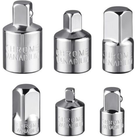 Jeu d’adaptateurs de Douilles, 6 Pièces Adaptateur à Cliquet Réducteur de Douille 1/2\" à 3/8\",3/8\" à 1/2\",3/8\" à 1/4\",1/4\" à 3/8\",1/2\" à 1/4\",1/4\" à 1/2\" pour Cliquets à écrous, D (1/5)