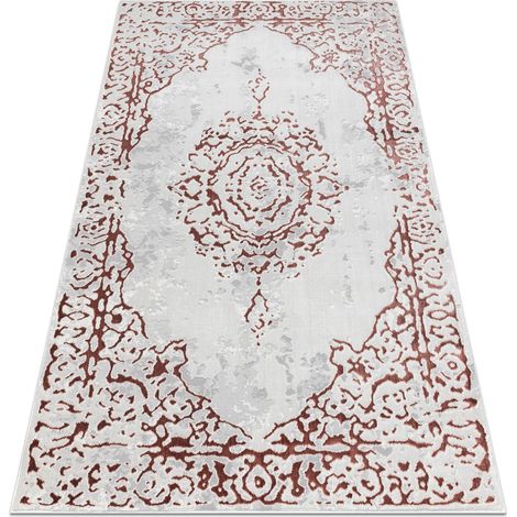 Teppich ALLURE 1961 Ornament, Rahmen - Strukturell, stilvoll, glamourös weiß / rosa pink 280x370 cm