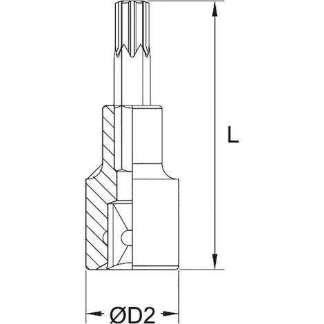 Cle a douille avec insert torx t8 1/4