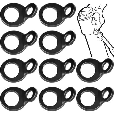 10 Pièces Ancrages d'arrimage, anneau d'arrimage d'ancrage à joint torique de couleur noire pour montage dans le garage, l'atelier, le camion, la remorque, la voiturette de golf (1/5)