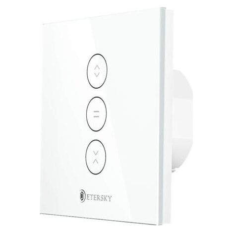 Interrupteur à rideau connecté Wi-Fi 2.4 GHz – Contrôle tactile – Compatible Alexa et Google Home – Timer intégré – ABS retardateur de flamme