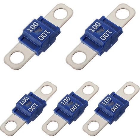 Lot de 5 fusibles 100A à courant élevé, à boulonner, pour voitures, camions, engins de chantier, bus et caravanes. (1/5)